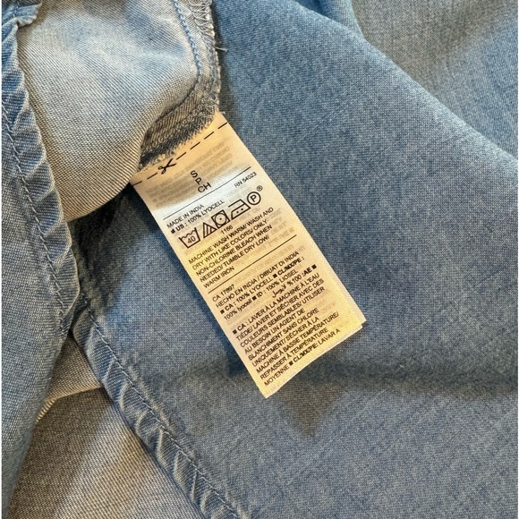 One Shoulder Ruffled Denim Top - Picture 7 of 8